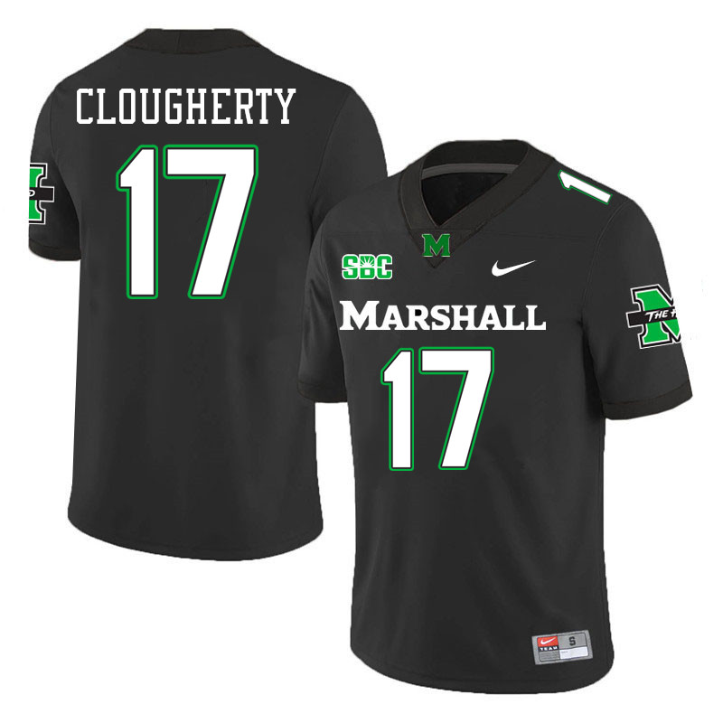 Marshall Thundering Herd #17 Jack Clougherty College Football Jerseys Stitched-Black
